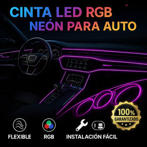 Cinta LED RGB Neón para Auto – 3 Metros